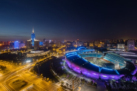 常州-城市-夜景-蓝调-夜景 图片素材