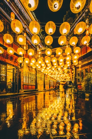 景观-成都旅游-夜景-路灯-成都 图片素材