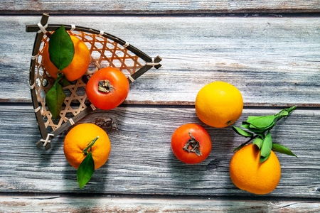 水果-橙子-柿子-静物-甜 图片素材