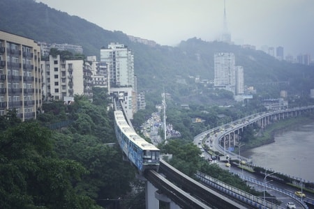 旅行-旅游-重庆-轻轨-铁路 图片素材