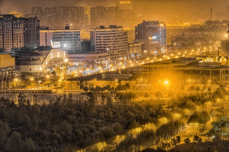 建筑-明亮-街景-夜景-黑金 图片素材