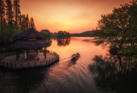 风光-自然-杭州-西湖-亭子 图片素材
