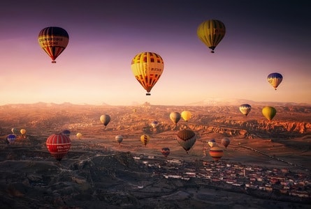 自然-风光-清晨-旅行-热气球 图片素材