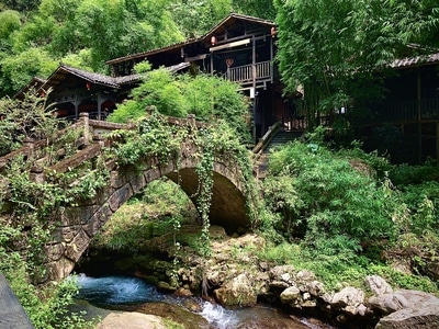 旅行-瀑布-药铺-银仓-房屋 图片素材