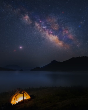 露营-帐篷-银河-星空-银河 图片素材