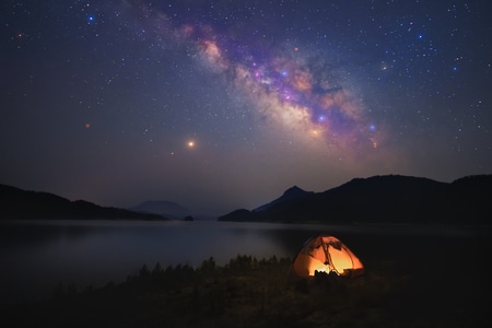 星空-银河-帐篷-露营-风景 图片素材