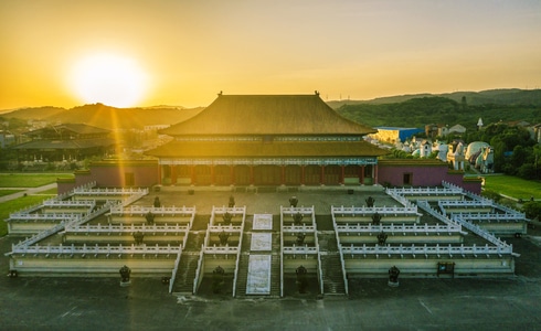 绍兴市-城市色彩-宫殿-皇宫-房屋 图片素材