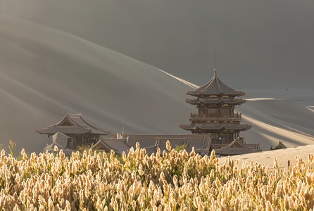 建筑-佛教-文化-月牙泉-雷音寺 图片素材