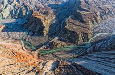 峡谷-著名景点-河流-山脉-纹路 图片素材