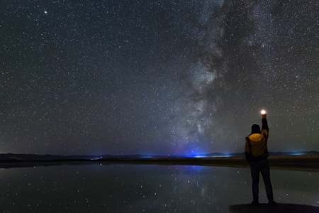 自然界-湖面-夜景-色彩-繁星 图片素材