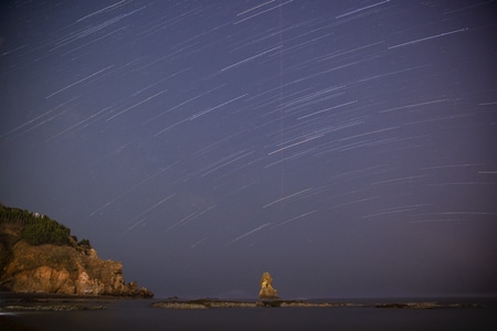 薄雾-星空-星轨-景点-青岛 图片素材