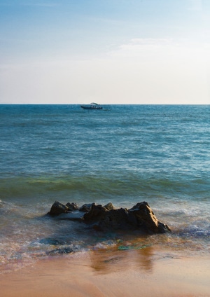 海景-红海湾-广东-蓝天白云-慢门 图片素材