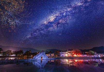 宏村-星河-旅游-度假-徽派建筑 图片素材