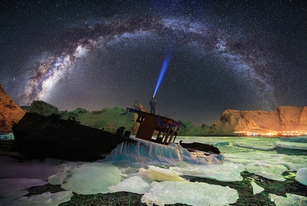 搁浅-船-迷航-星拱-冰河世界 图片素材