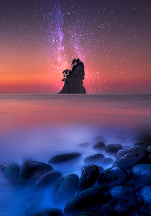 海滩-手机屏保-户外-夜空-美好 图片素材