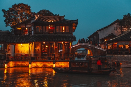 水乡-调色-青橙-傍晚-旅游 图片素材