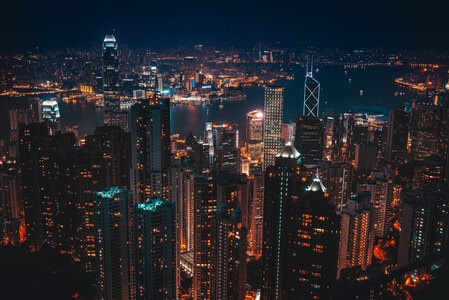 太平山-香港-夜景-城市-橙色 图片素材