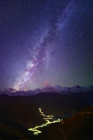 光-旅行-雪山-风光-夜空 图片素材