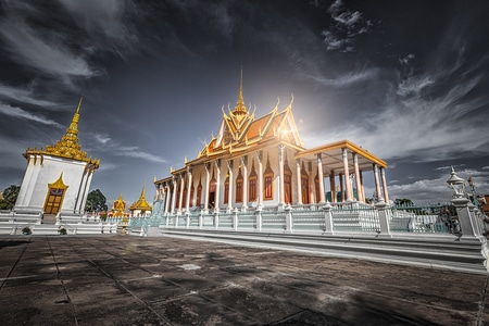 柬埔寨-金边-王宫-加冕厅-银殿 图片素材