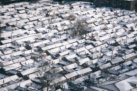 电脑传图-雪景-乡村-农村-整齐 图片素材