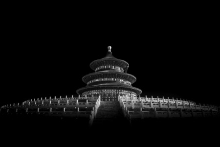 黑白-建筑-光影-北京-天坛 图片素材