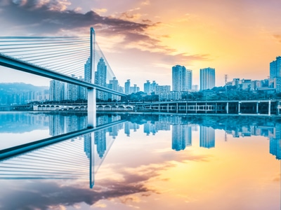 你好七月-建筑-中国风-夕阳-华为 图片素材
