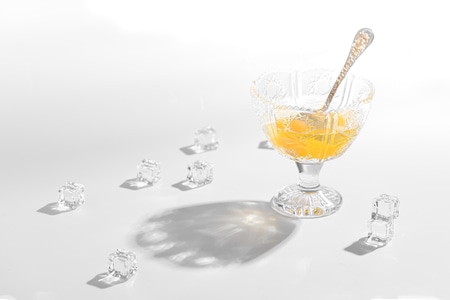 甜品-饮品-清新-酒杯-橘子罐头 图片素材