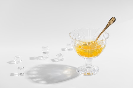 甜品-饮品-清新-酒杯-橘子罐头 图片素材