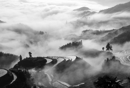 高山-风光-风景-梯田-峡谷 图片素材