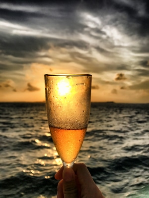 逆光-夕阳-手机-酒杯-杯子 图片素材