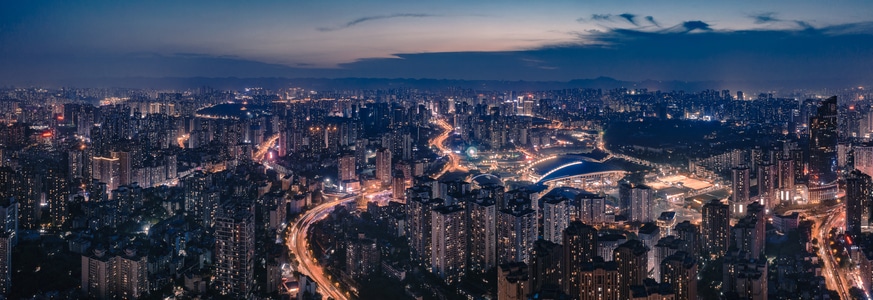 重庆-城市-建筑-交通-日落 图片素材
