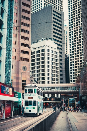 城市-旅行-香港-叮叮车-建筑 图片素材