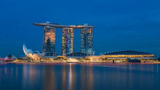 新加坡-滨海湾-金沙大酒店-现代-高楼大厦 图片素材