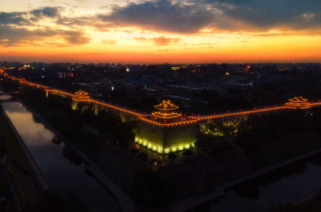 西安-旅行-城墙-历史-晚霞 图片素材