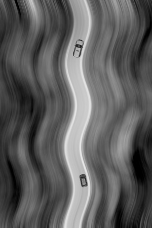 抓拍-创意-路-汽车-黑白 图片素材