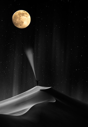 电脑传图-剪影-黑白-创意-夜色 图片素材