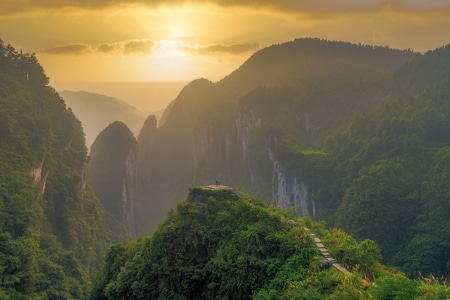 宅家-湘西-山-平台-清晨 图片素材