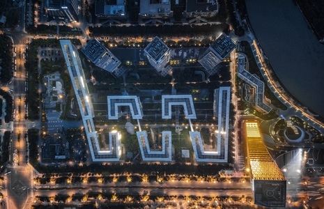 成都-夜景-城市-爬楼-软件园 图片素材
