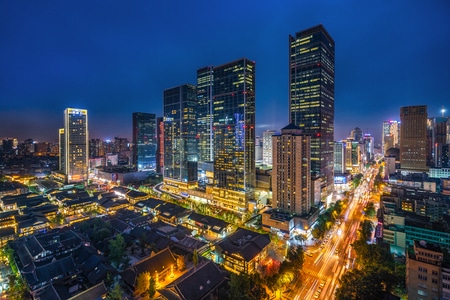 成都-夜景-chapa-爬楼-俯视 图片素材