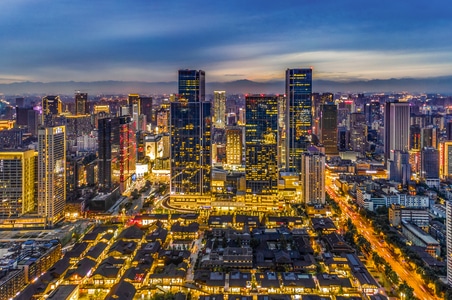 成都-夜景-chapa-爬楼-俯视 图片素材