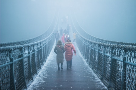 电脑传图-蓝色-风光-雪景-娄山关景区 图片素材