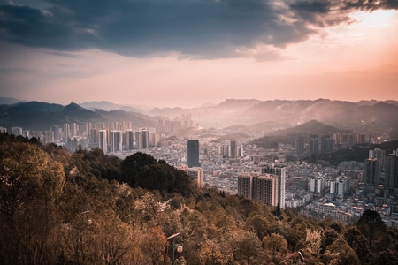 贵州-风光-晚霞-城市风光-贵州省 图片素材