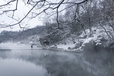 南京-风光-风景-珍珠泉-冬季 图片素材