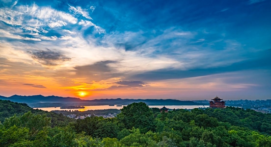 风景-美景-风光-晚霞-城市 图片素材