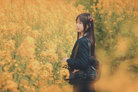 睛天-油菜花-郴州约拍-jk-后期 图片素材