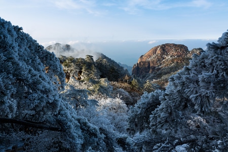 安徽黄山、黄山风光、自然美、风-风景-黄山-山-山峰 图片素材