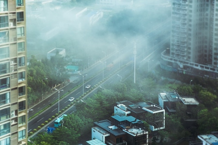 电脑传图-厦门-交通-马路-建筑 图片素材