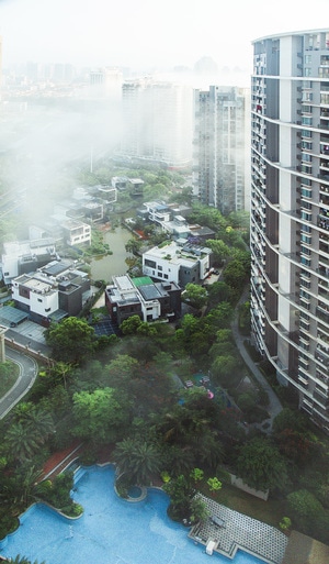电脑传图-厦门-交通-马路-建筑 图片素材
