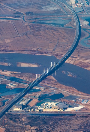 桥梁-黄河-航拍-飞机-俯瞰 图片素材