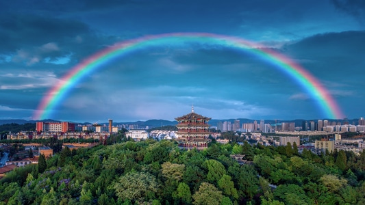 云南-昆明-彩虹-风光-城市 图片素材